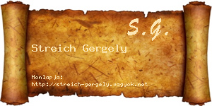 Streich Gergely névjegykártya